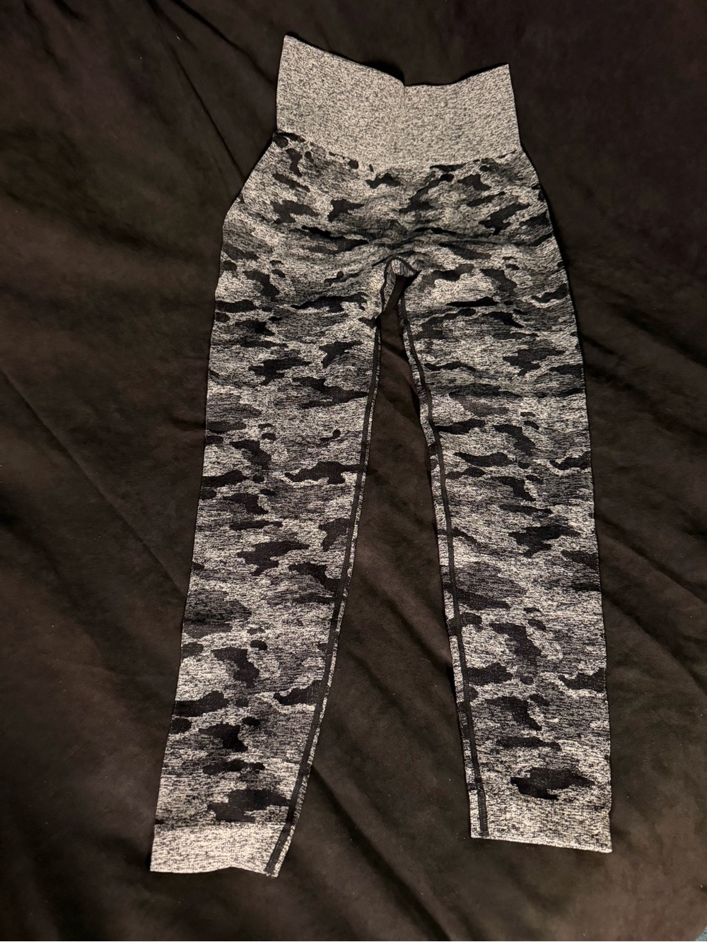 High-Waist Gray Camo Seamless Leggings